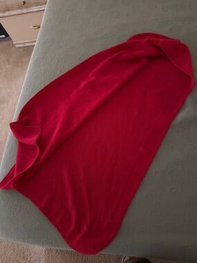 Soft Red Hooded Knit Wrap Scarf